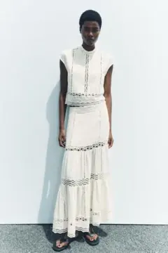 ZARA ホワイト レース スカートセットアップ