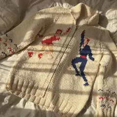 【50〜60s】スケート柄 カウチン