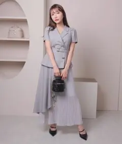 LIPSERVICE ジャケットレイヤードプリーツワンピース