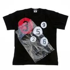 未使用ブラック コムデギャルソン 赤まる3白丸TシャツグラフィックM黒