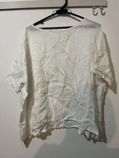 ホワイト 半袖 トップス リネン