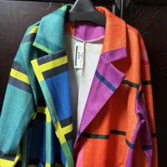 再値引き中マルチカラー チェック柄 コート