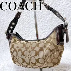 Coach Soho Bag Signature Beige Brown Y2k