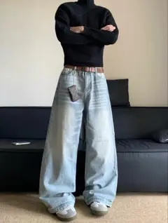 バギーデニム ワイドデニム メンズ　 L