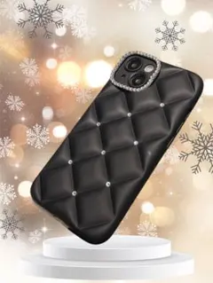 ブラック キルティングデザイン iPhone16ケース