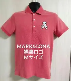 マークアンドロナ スカル刺繍 ポロシャツ ピンク XL Mark & lona