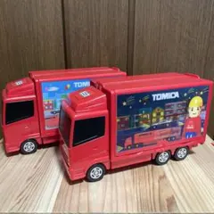 トミカ TOMICA トラック 赤 レッド ミニカー 収納 2台