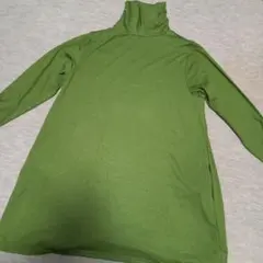 グリーンタートルネックトップス Fサイズ