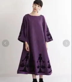 MERLOT てんびんのおはな柄バックボタンワンピース 6875 洗えるゆったり