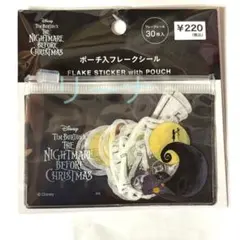 新品 ディズニー ナイトメア ビフォアクリスマス ポーチ入り フレーク シール