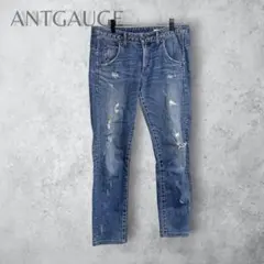 ANTGAUGE ダメージスリムストレッチジーンズ　ブルー　Lサイズ　通年のサムネイル
