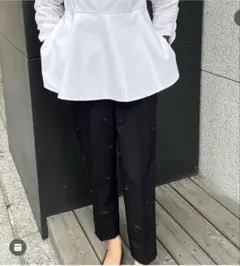 Heve へイヴ リボンドットパンツ ブラック 38 新品 タグ付き Heve へイヴ リボンドットパンツ ブラック 38 新品 タグ付き パンツ