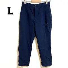 美品✨ スラックス 【L】テーパードパンツ ネイビー ウエストゴム 春夏 上品
