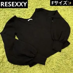 【RESEXXY】 長袖 ニット ブラック Fサイズ　Vネック　秋冬