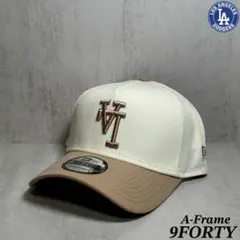 海外限定 ドジャース 9FORTY LA逆ロゴ ホワイト ベージュ キャップ ②
