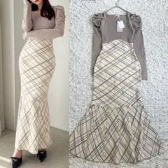 【新品タグ付き】 リゼクシー ショルダーオープンマーメイドニットワンピース