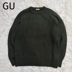 ＊GU＊ジーユー【M】メンズアゼクルーネックセーター　アゼ編み　洗える