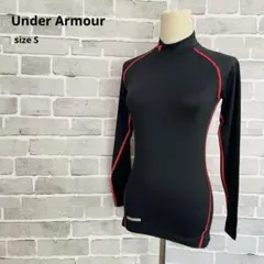 アンダーアーマー長袖シャツ黒赤コンプレッションMスポーツウェアC43