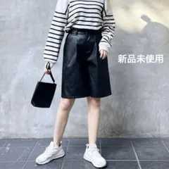 ⭐︎在庫処分⭐︎✨新品未使用✨フェイクレザーハーフパンツ【Black】