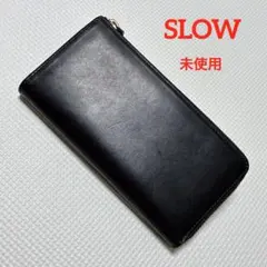 未使用　希少　SLOWスロウ　レザーL字ジップ長財布　ブラック　黒のサムネイル