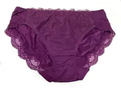 パープル Mサイズ ショーツ レースディテール　トリンプ