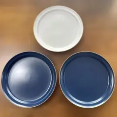 美濃焼 ネイビーブルーとホワイト大皿セット
