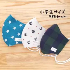 【コットンマスク】布立体マスク 3枚セット 小学生 子供 男の子 ナチュラル