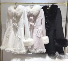 LIZLISA バックティアードリボンコート ブラック