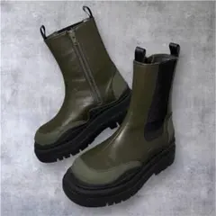 AZUL by moussy サイドゴアブーツ カラーコントラストソールブーツ