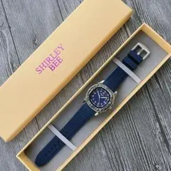 o38箱付き新品海外限定SHIRLEYBEE高級感メンズ腕時計ブルー820