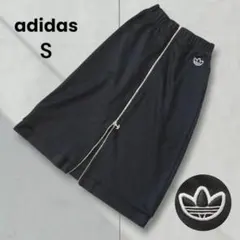 adidas アディダス フロントファスナー トラックスカート ジャージ 黒 Sのサムネイル