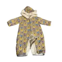 美品 futafuta ロンパース 70 裏起毛 冬 お出かけ もこもこ