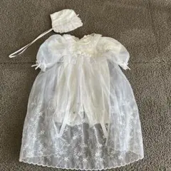 ホワイトセレモニードレス 帽子付き