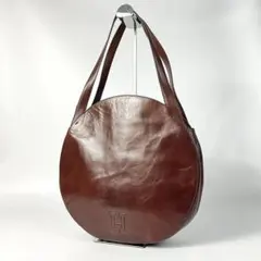美品　ヒロフ　ショルダーバッグ　肩掛け　トートバッグ　本革　レザー　Hロゴ 茶色のサムネイル