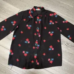Original Blouse/花柄 長袖シャツ 黒/L