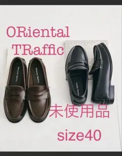 【未使用】ORientalTRaffic レインローファー/ブラック40