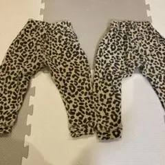 PAIRMANONヒョウ柄リブ編みパンツ80サイズ2着セット
