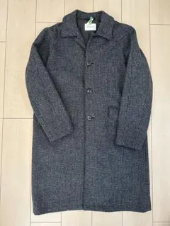 グレー系チェック ステンカラーコート　Mサイズ