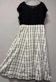 Rewde ワンピース 切替 フリル チェック M 新品タグ付き