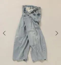 ニコアンド　3Dドロップデニムパンツ　Lサイズ　ベージュインディゴ