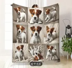 １点再入荷　新品ジャックラッセルテリア柄ブランケット　６５㎝×１００㎝
