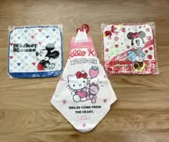 ミッキー・ミニー・ハローキティ タオル＆ハンカチセット