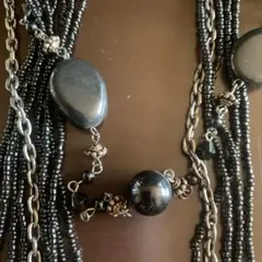 ブラックロングネックレス 多層デザイン