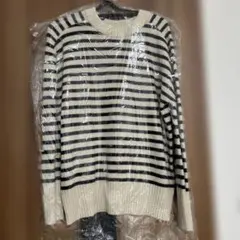 mila owen ミラオーウェン　ウール製ストライプ長袖ニットセーター