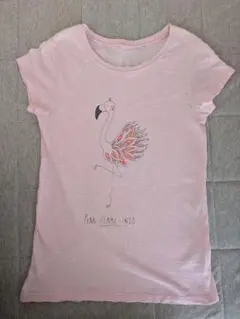 next 134 9yrs 半袖Tシャツ ピンク　フラミンゴ プリントTのサムネイル