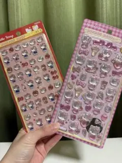 「ハローキティ ぷっくりシール 立体 ボンボンドロップ 2枚セット 」