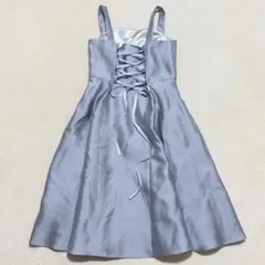 パーティードレス レースアップ バックリボン サテン風 ワンピース 発表会 38