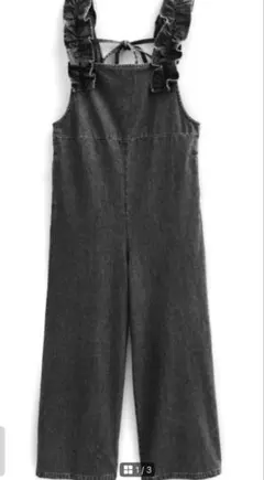 ショルダーフリルバックリボンデニムオールインワンGRL