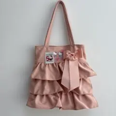 ハローキティ フリルトートバッグ ピンク