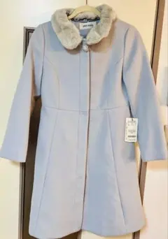 新品　未使用！MISCH MASCH ファー襟コート　ライトブルー